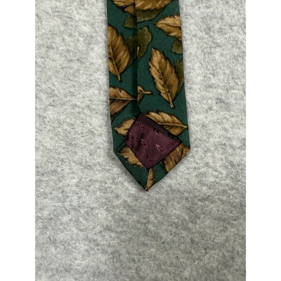 J. Garcia Landscape With Eye Collection Ten Leaf Print Silk Tie - Picture 7 of 7